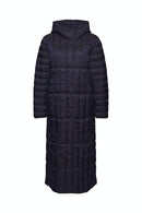 Long Quilted Coat - Navy