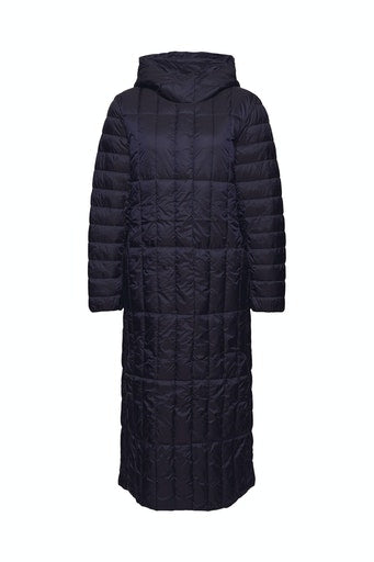 Long Quilted Coat - Navy