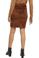 Cord Mini Skirt - Brown