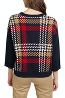 Tartan Round Neck Jumper - Navy