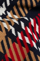 Tartan Round Neck Jumper - Navy