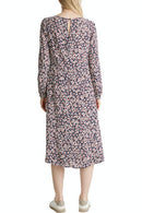 All Over Print Crepe Dress - Navy