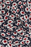 All Over Print Crepe Dress - Navy