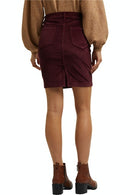 Cord Mini Skirt - Bordeaux Red