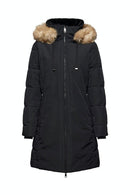 Fur Collar Padded Coat - Black