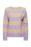 Striped Round Neck Jumper - Sand