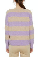 Striped Round Neck Jumper - Sand