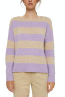 Striped Round Neck Jumper - Sand
