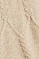 Roll Neck Cable Polo Neck - Sand