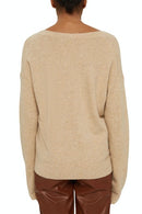 V-Neck Jumper - Sand