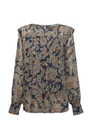 Esprit Casual Fluent Print Blouse - Navy