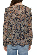Esprit Casual Fluent Print Blouse - Navy