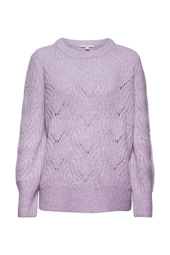Casual Pointelle Jumper - Lilac