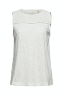 Crochet Sleeveless T-shirt - Offwhite