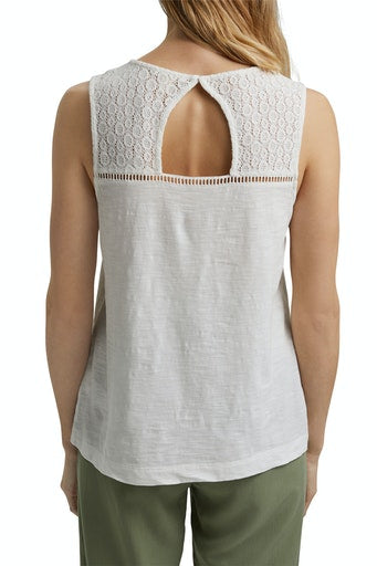Crochet Sleeveless T-shirt - Offwhite