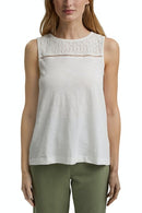 Crochet Sleeveless T-shirt - Offwhite