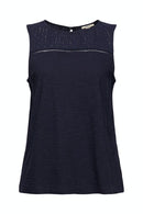 Crochet Sleeveless T-shirt - Navy