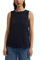 Crochet Sleeveless T-shirt - Navy