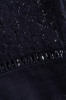 Crochet Sleeveless T-shirt - Navy