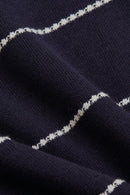 Crew Neck Stripe Jumper - Navy