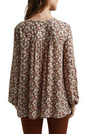 Floral Print Blouse - Navy