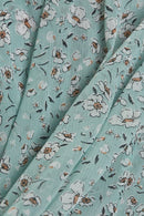 Long Sleeve Crinkle Blouse - Turquoise