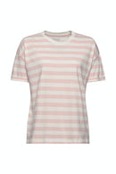 Short Sleeve Stripe T-shirt - Nude