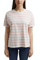 Short Sleeve Stripe T-shirt - Nude