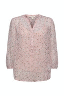 Long Sleeve Crinkle Blouse - Nude