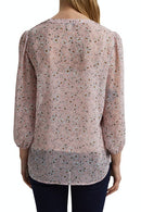 Long Sleeve Crinkle Blouse - Nude