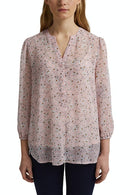 Long Sleeve Crinkle Blouse - Nude