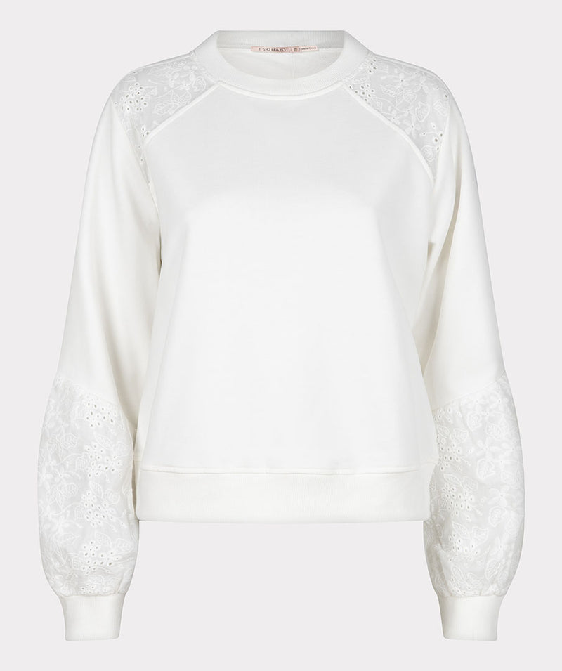 Lace Detail Jumper - Off White
