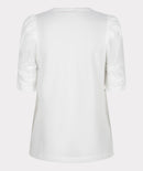 Round Neck Puff Sleeve Top - Off White