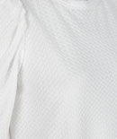 Round Neck Puff Sleeve Top - Off White