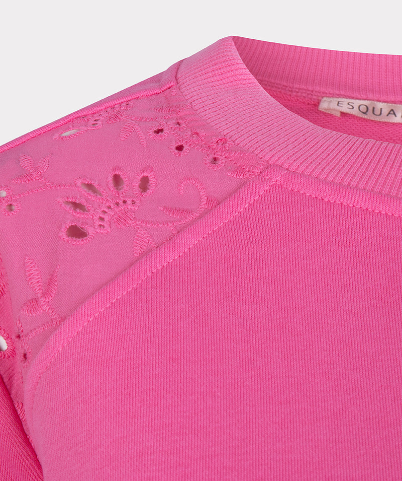 Lace Detail Jumper - Soft Pink
