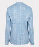 Stretch Block Print Blazer - Blue