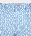 Stretch Block Print Chino - Blue