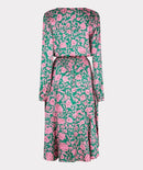 Overlap Shimmer Print Dress - Print