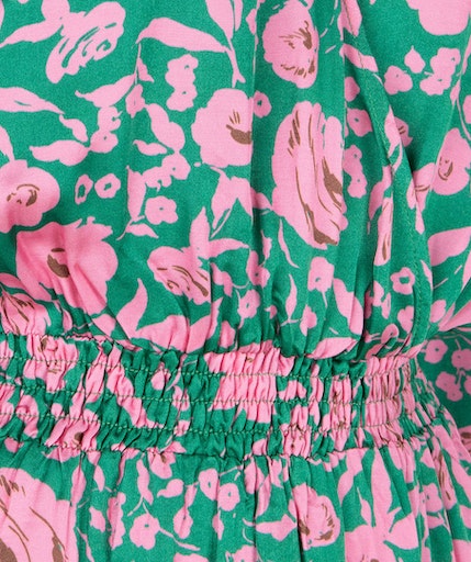 Overlap Shimmer Print Dress - Print