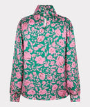 Knot Shimmer Rose Print Blouse - Print