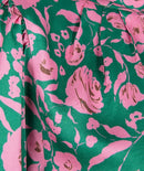 Knot Shimmer Rose Print Blouse - Print