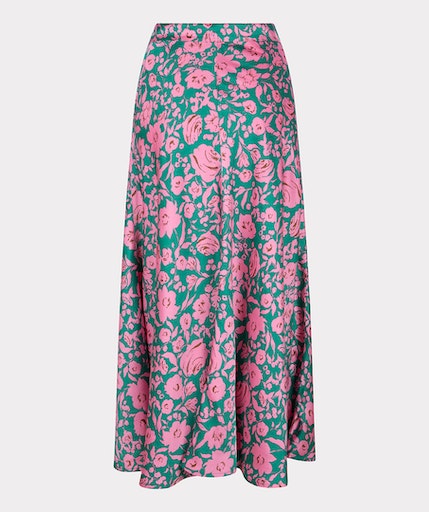 Shimmer Rose Print Skirt - Print