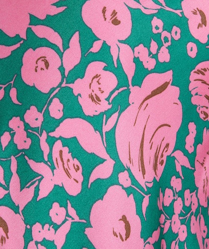 Shimmer Rose Print Skirt - Print