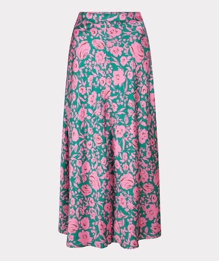 Shimmer Rose Print Skirt - Print