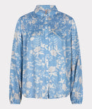 Smock Blue Flower Print Blouse - Print