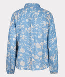 Smock Blue Flower Print Blouse - Print