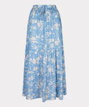 Blue Flower Print Skirt - Print