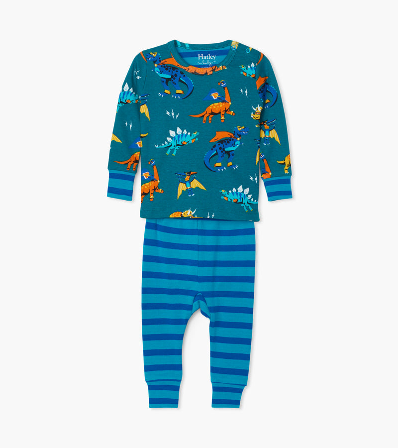 Superhero Dino Cotton Pyjama - Blue