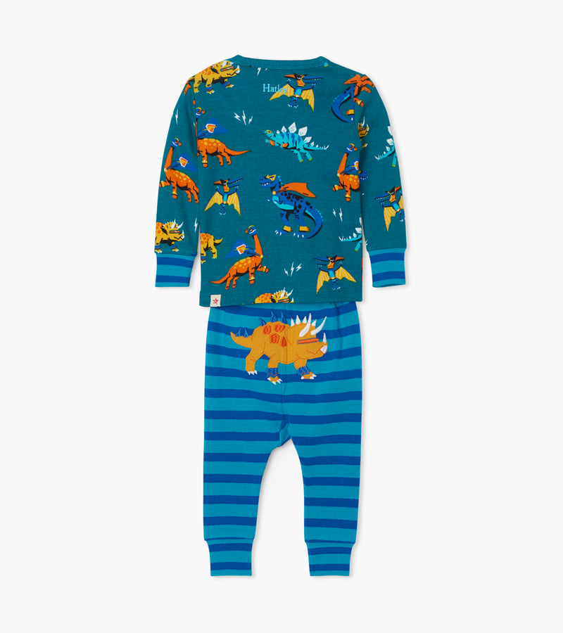 Superhero Dino Cotton Pyjama - Blue