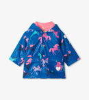 Prancing Horses Baby Raincoat - Snorkel Blue